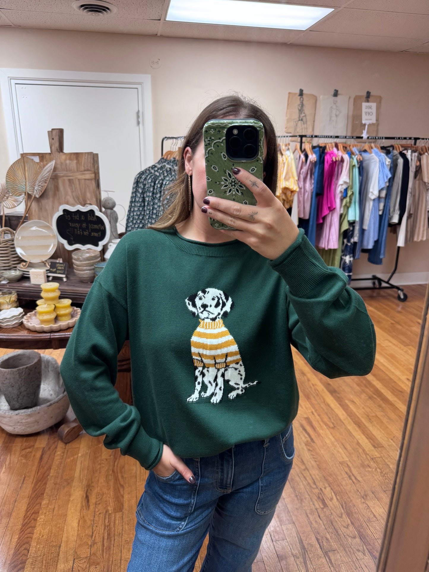 Green Dalmatian Sweater