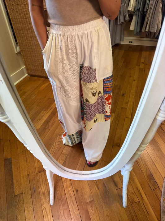 Patched Boho Pants