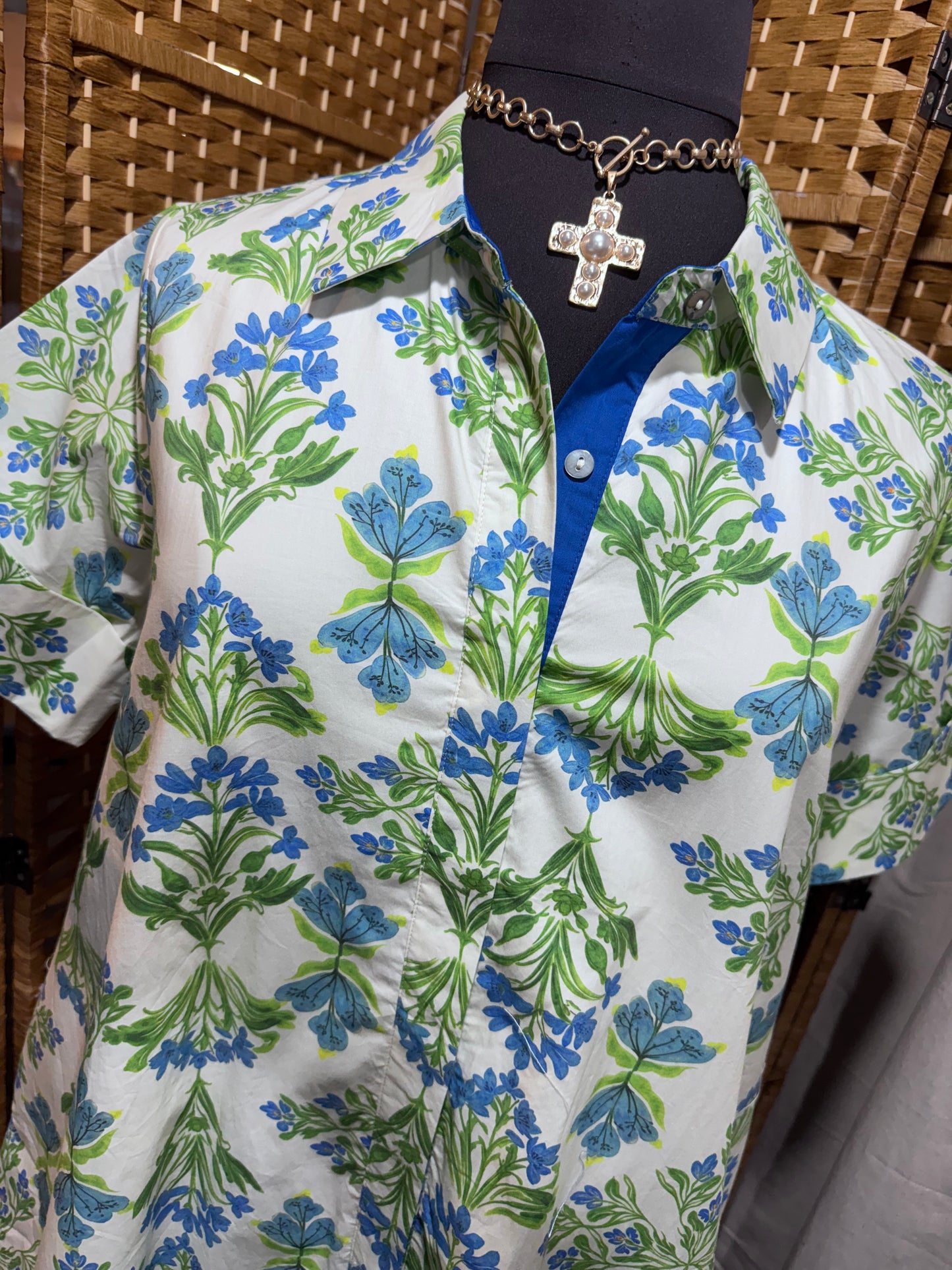 Green & Blue Floral Dress