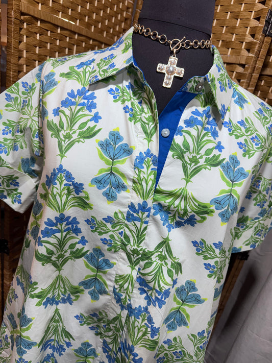 Green & Blue Floral Dress