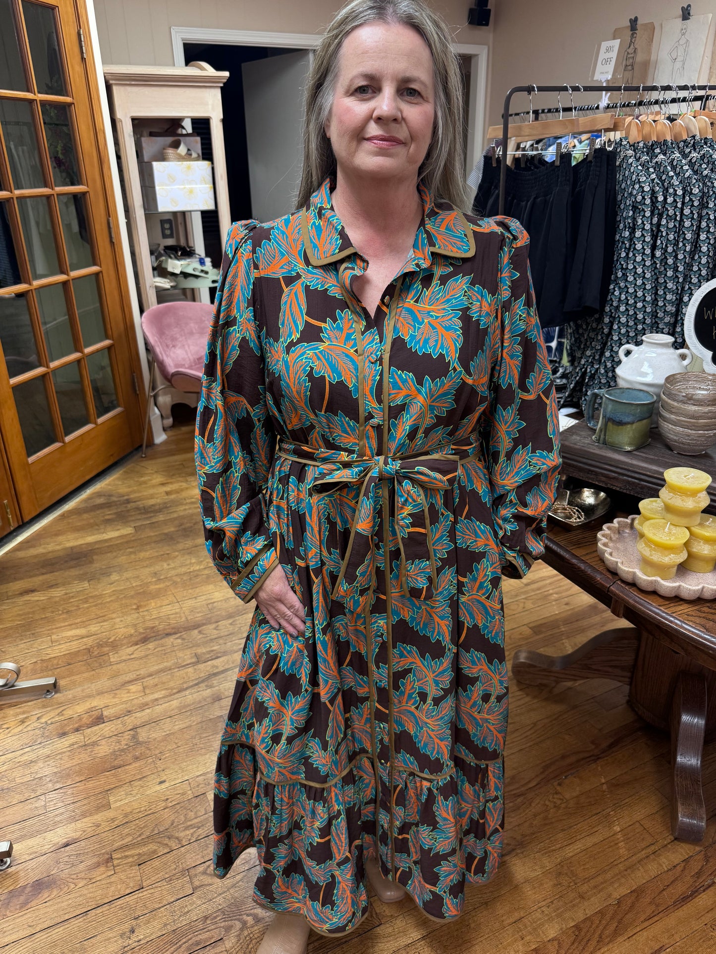 Brown Floral Maxi Dress