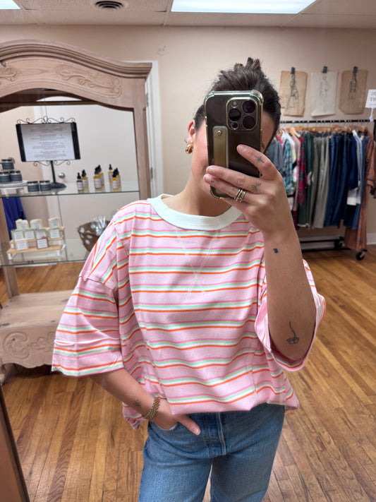Pink Striped Tee