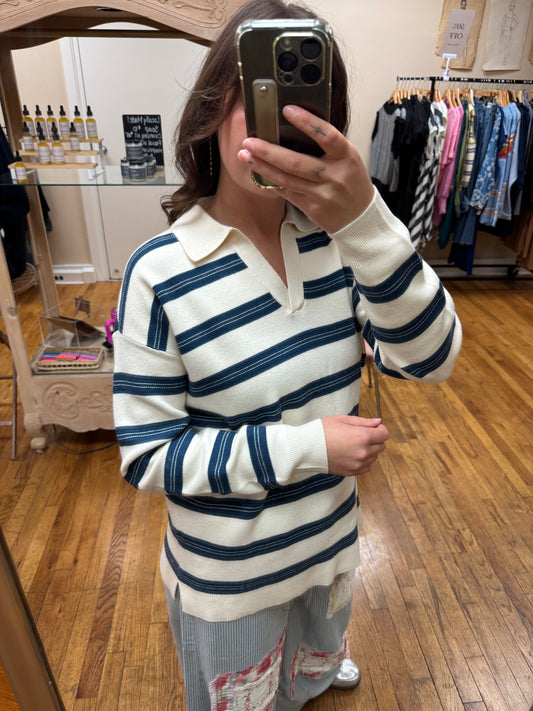 Polo Stripe Pullover Sweater