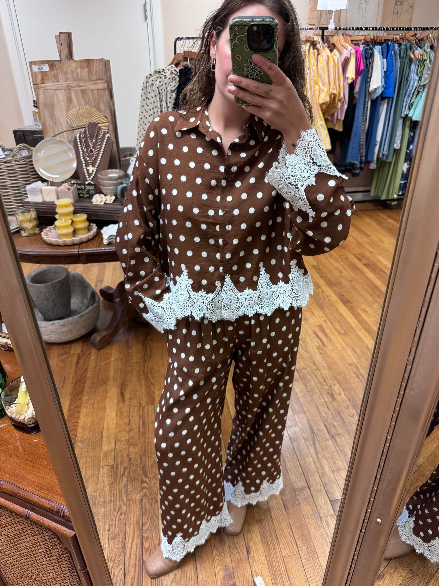 Polka Dot & Lace Pants