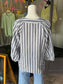Striped Lace Up Top