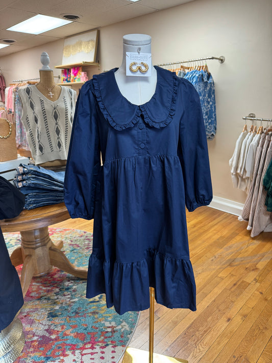 Navy Peter Pan Collar Dress