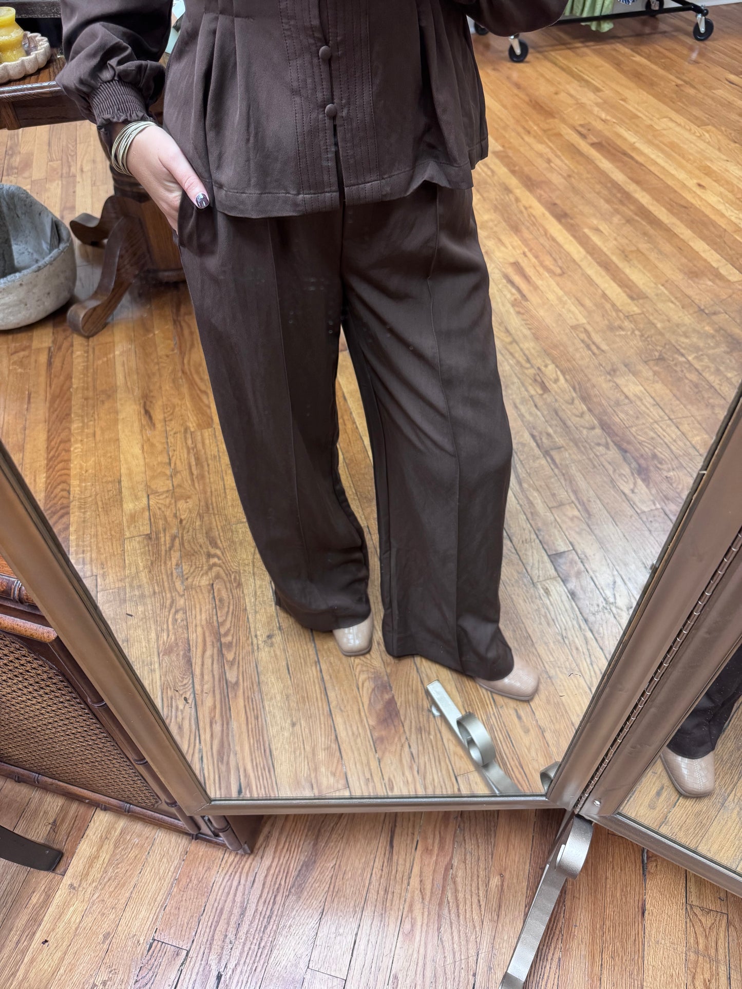 Cocoa Wide Leg Trousers