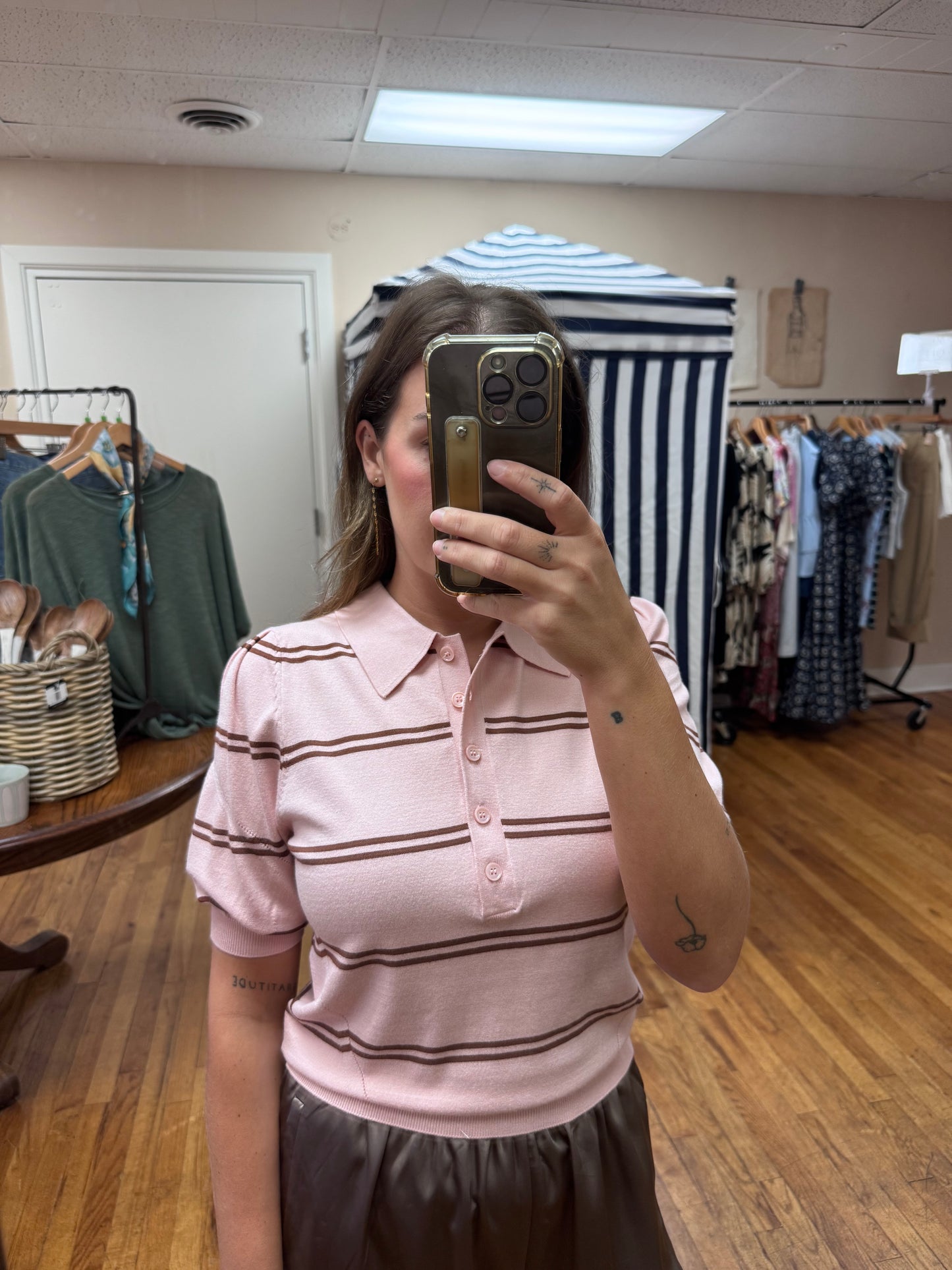 Dusty Pink Knit Polo