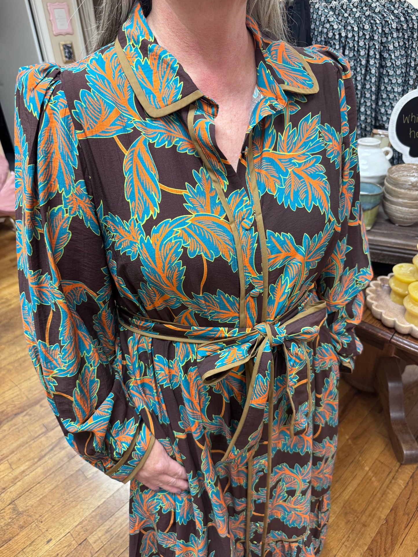 Brown Floral Maxi Dress
