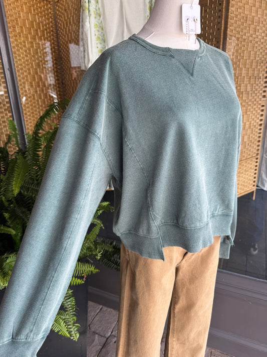Green Cotton Crewneck