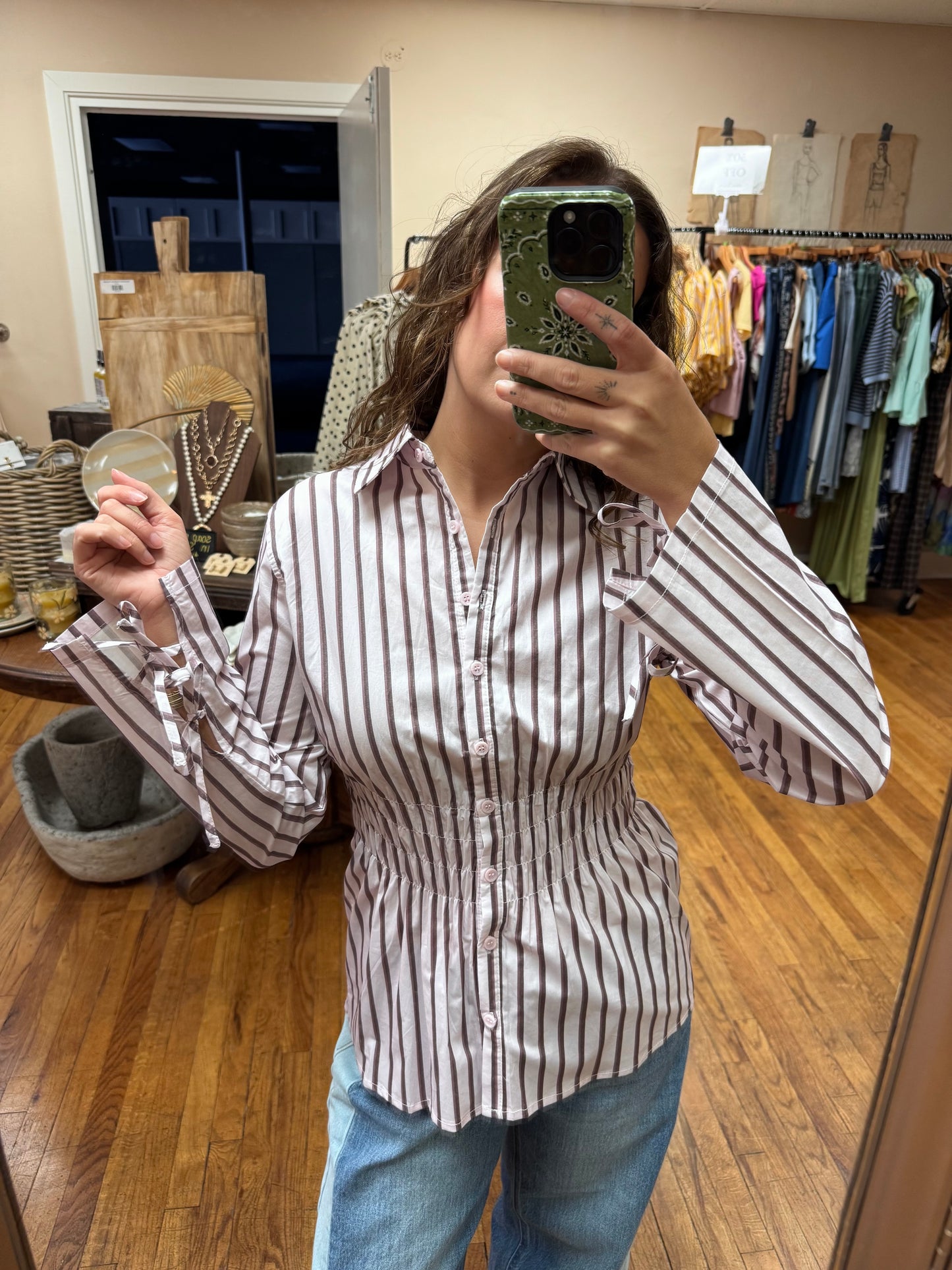 Lavender Poplin Tied Top