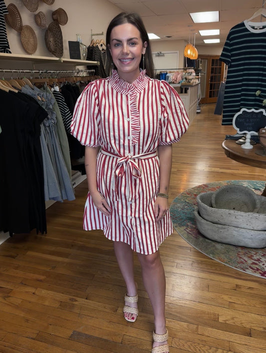 Berry Striped Dress