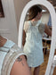 Striped Denim Overall Dress