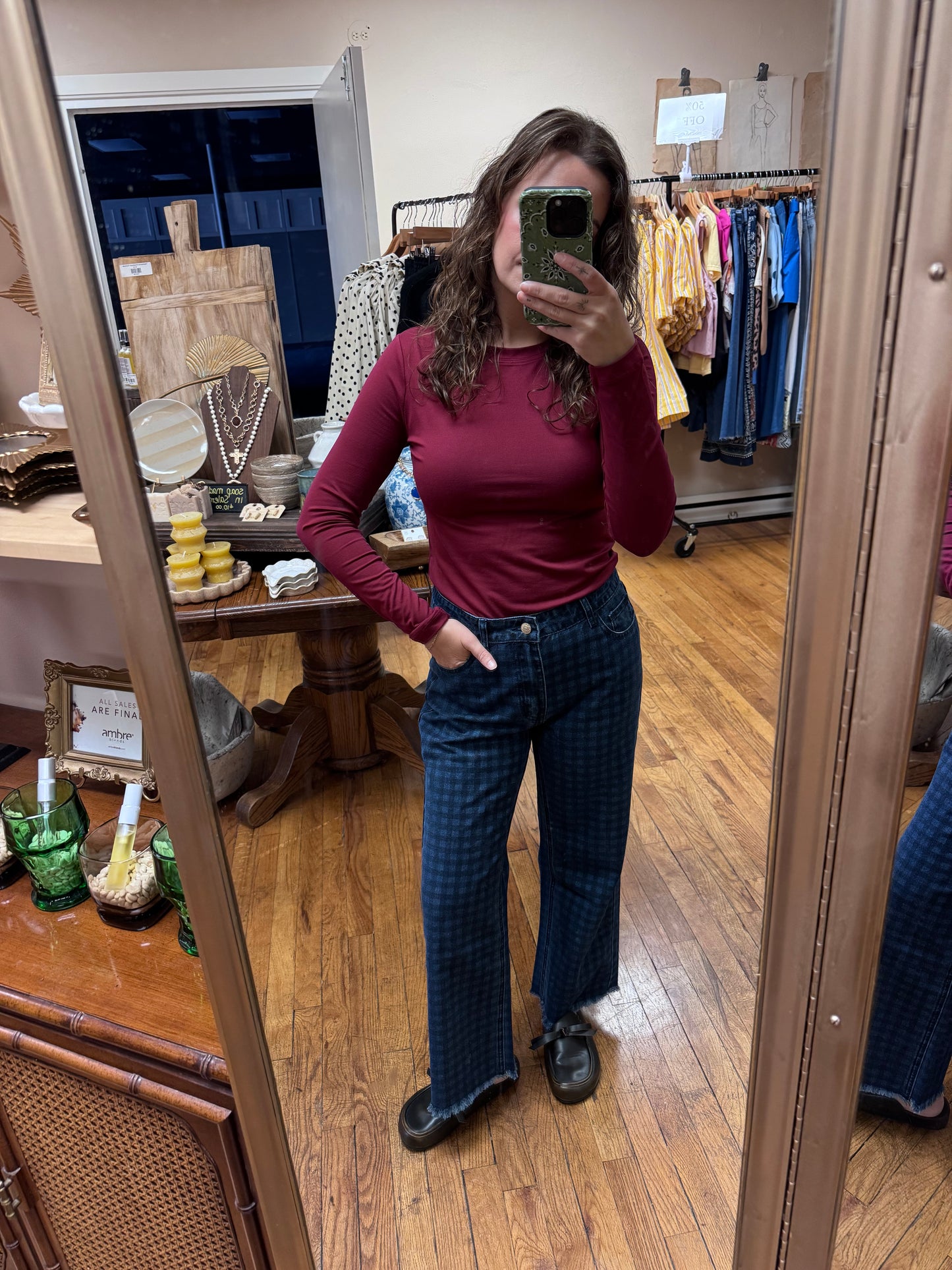 Black Checkered Denim