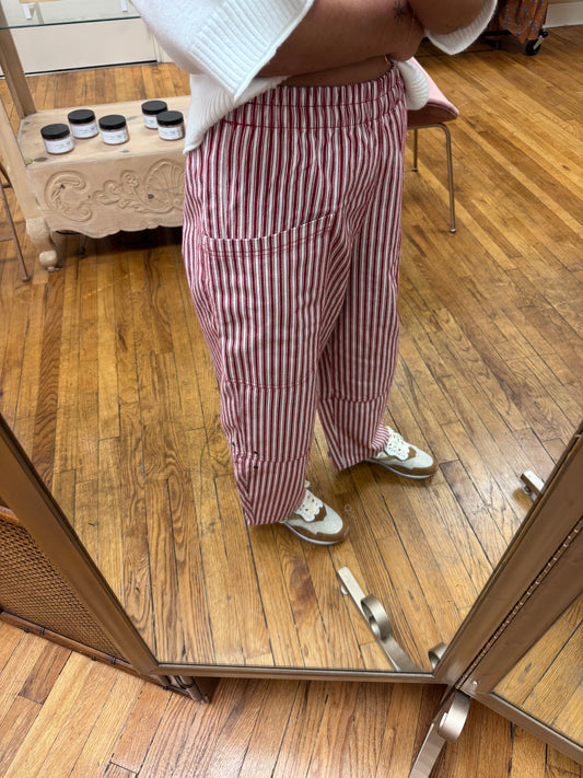 Red Striped Utility Pants