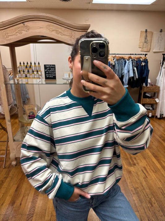 Retro Striped Crewneck