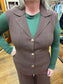 Brown Sweater Peplum Vest
