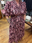 Wine Floral Cotton Dress