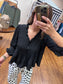 Black Ruffled Blouse
