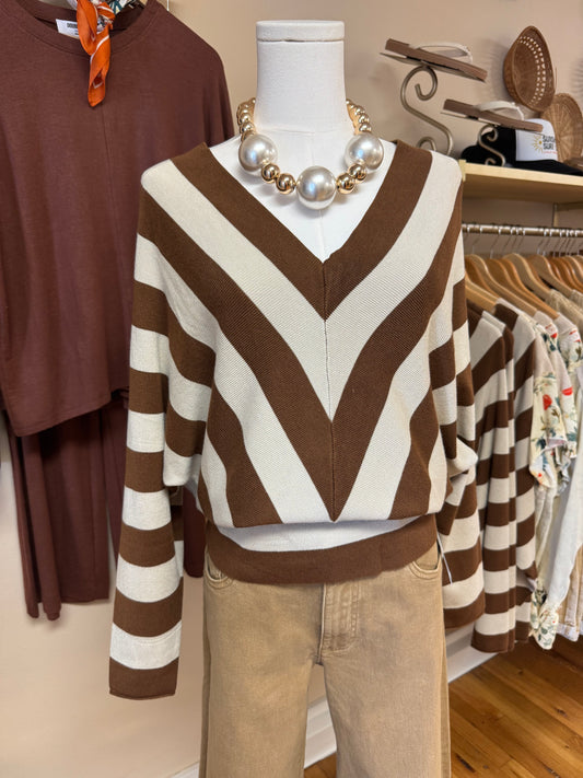 Mocha Striped Sweater