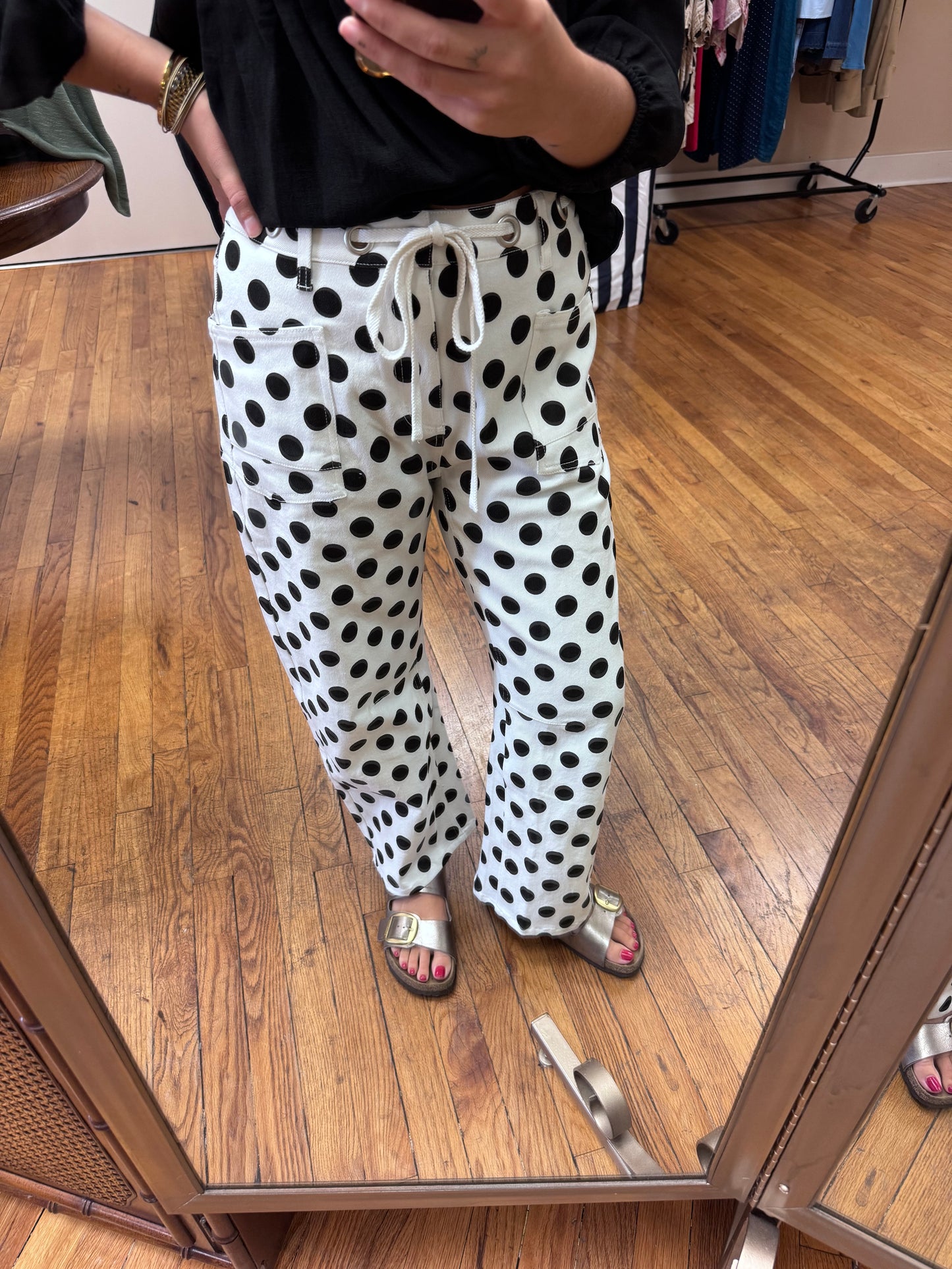Polka Dot Barrel Jeans