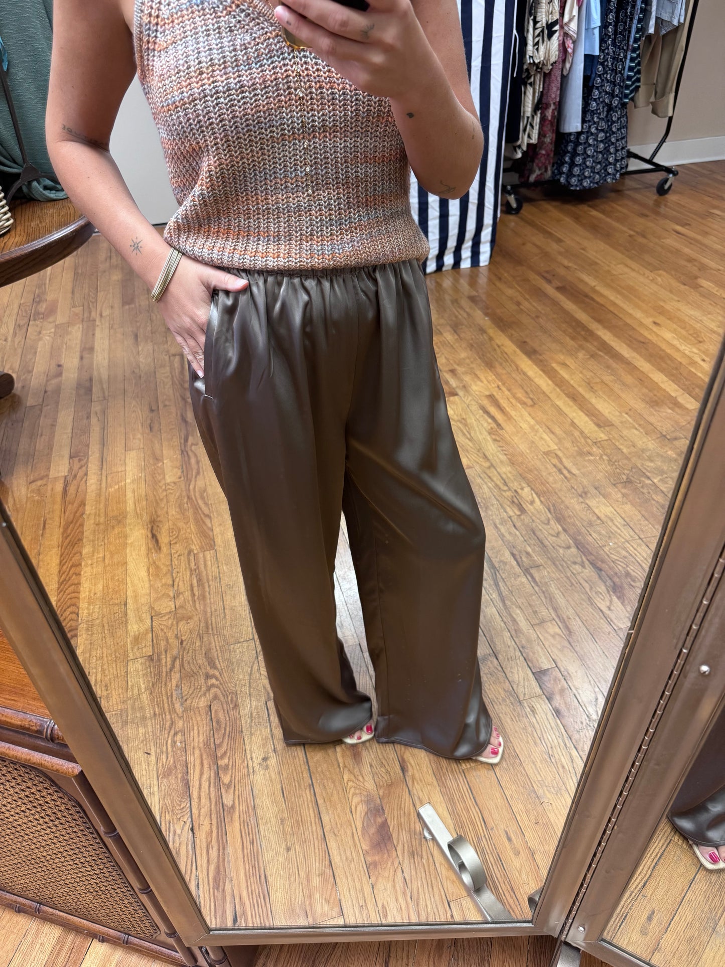 Stone Satin Pants