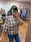 Brown Plaid Blouse