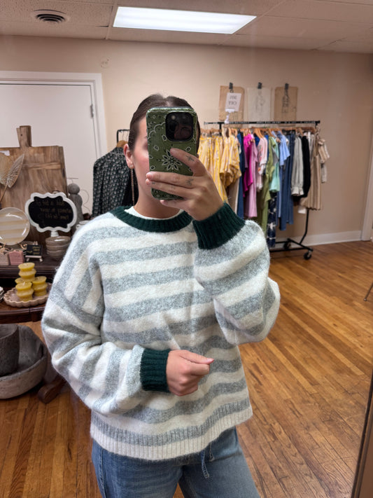 Textured Striped Sweater