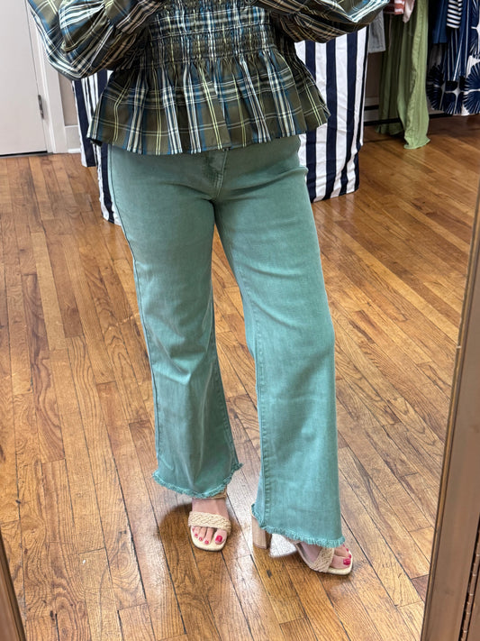 Washed Green Pants