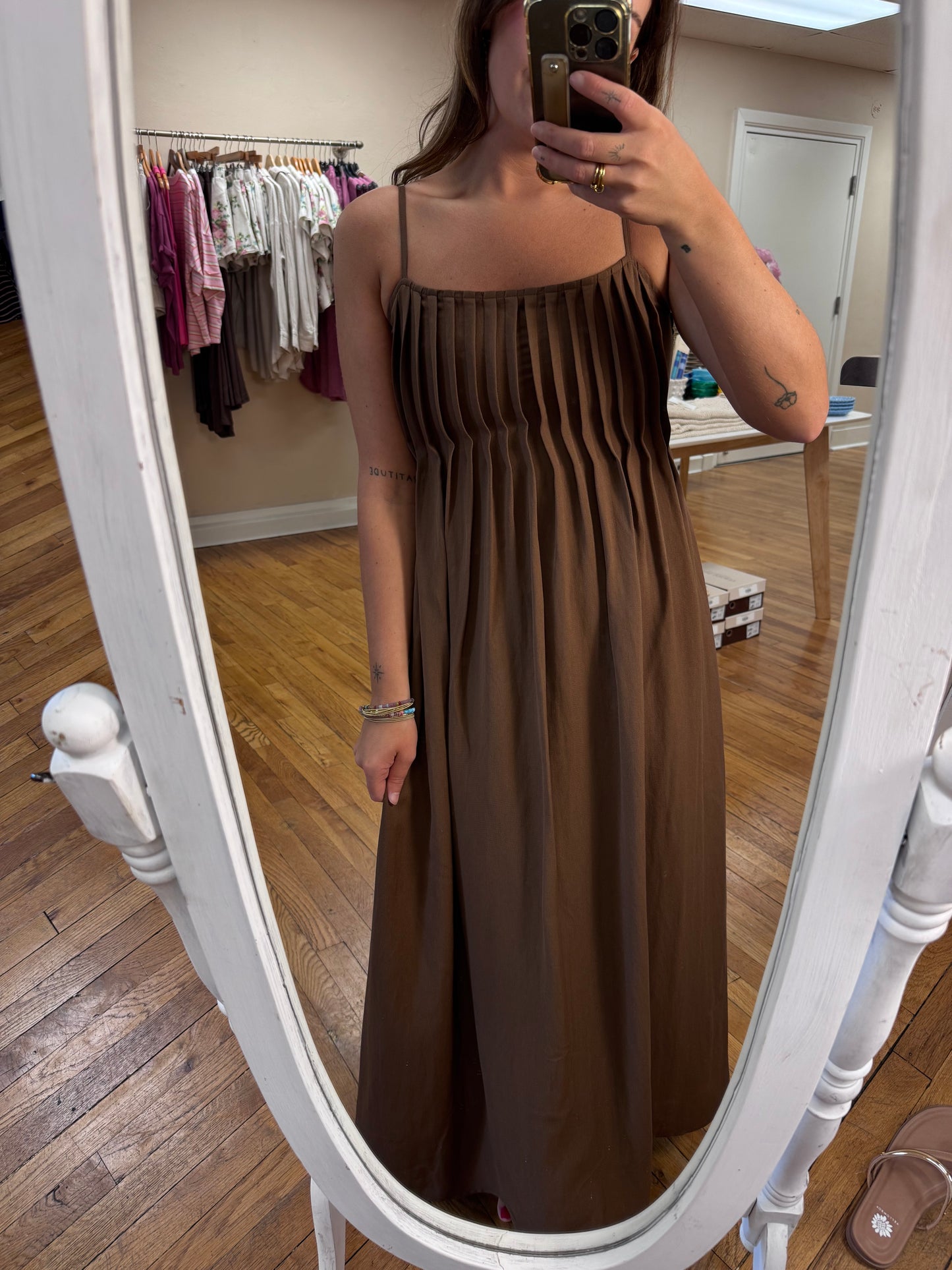 Cocoa Pintuck Dress