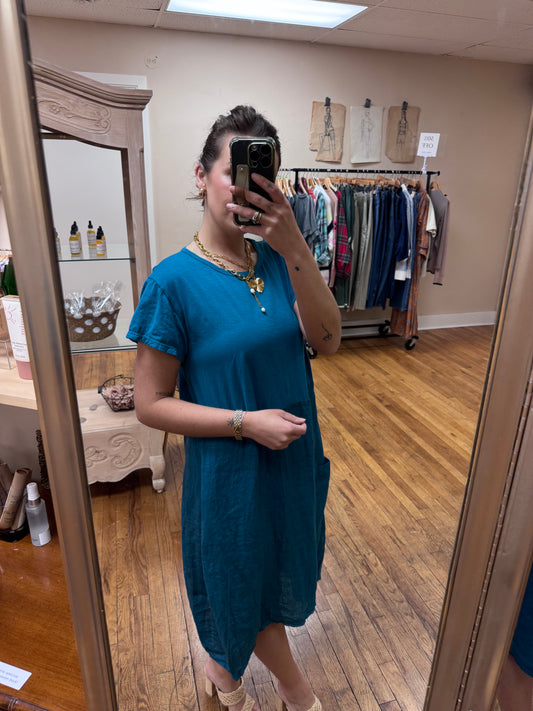 SAGA Teal Midi Dress