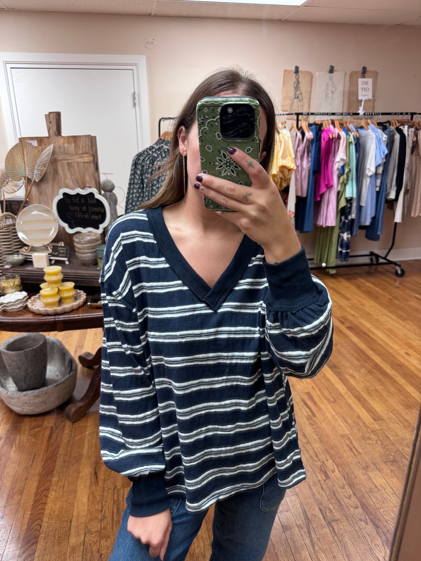 Navy Slouchy Long Sleeve