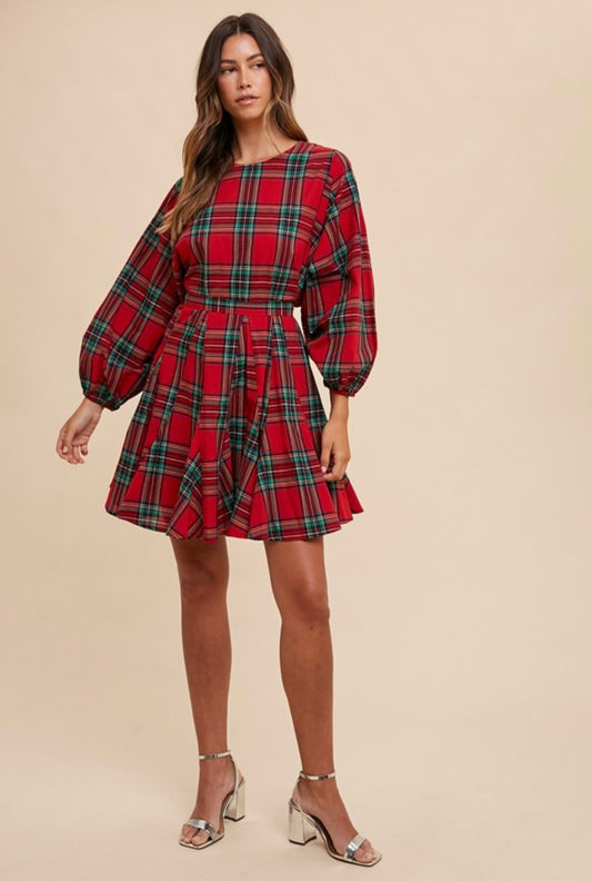 Tartan Belted Mini Dress