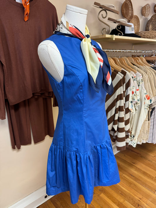 Blue Fit & Flare Dress