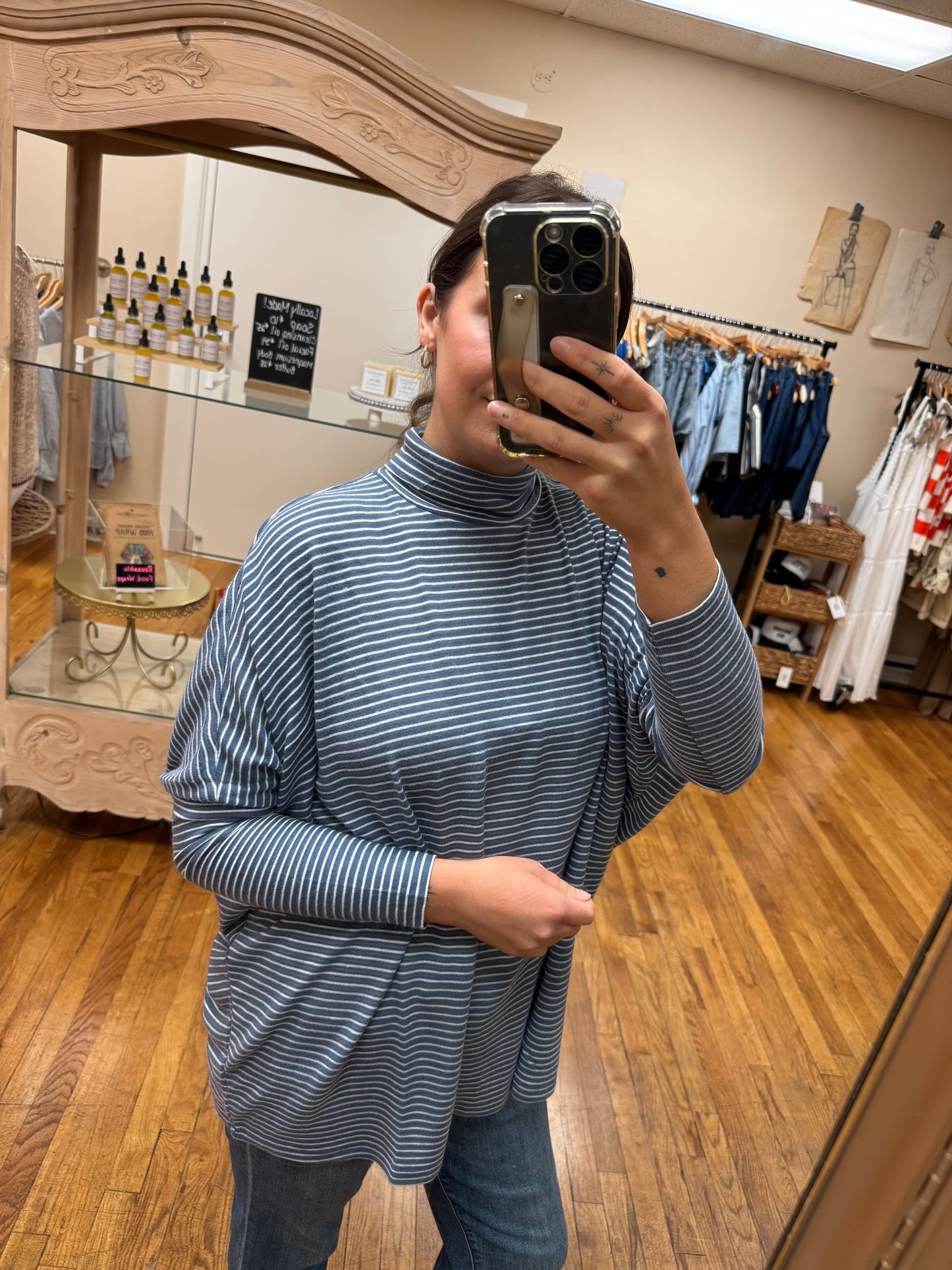 Dusty Blue Knit Top