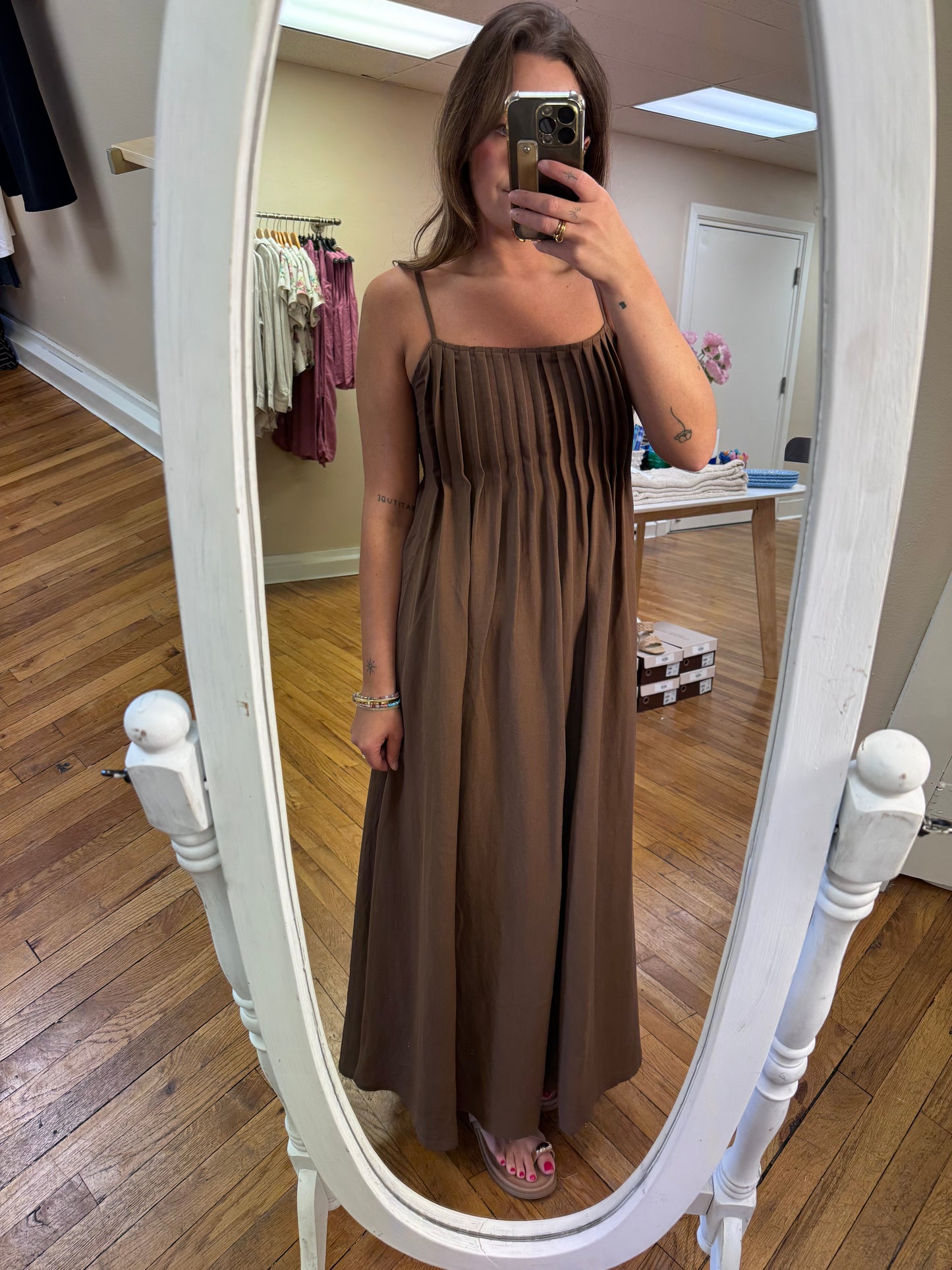 Cocoa Pintuck Dress