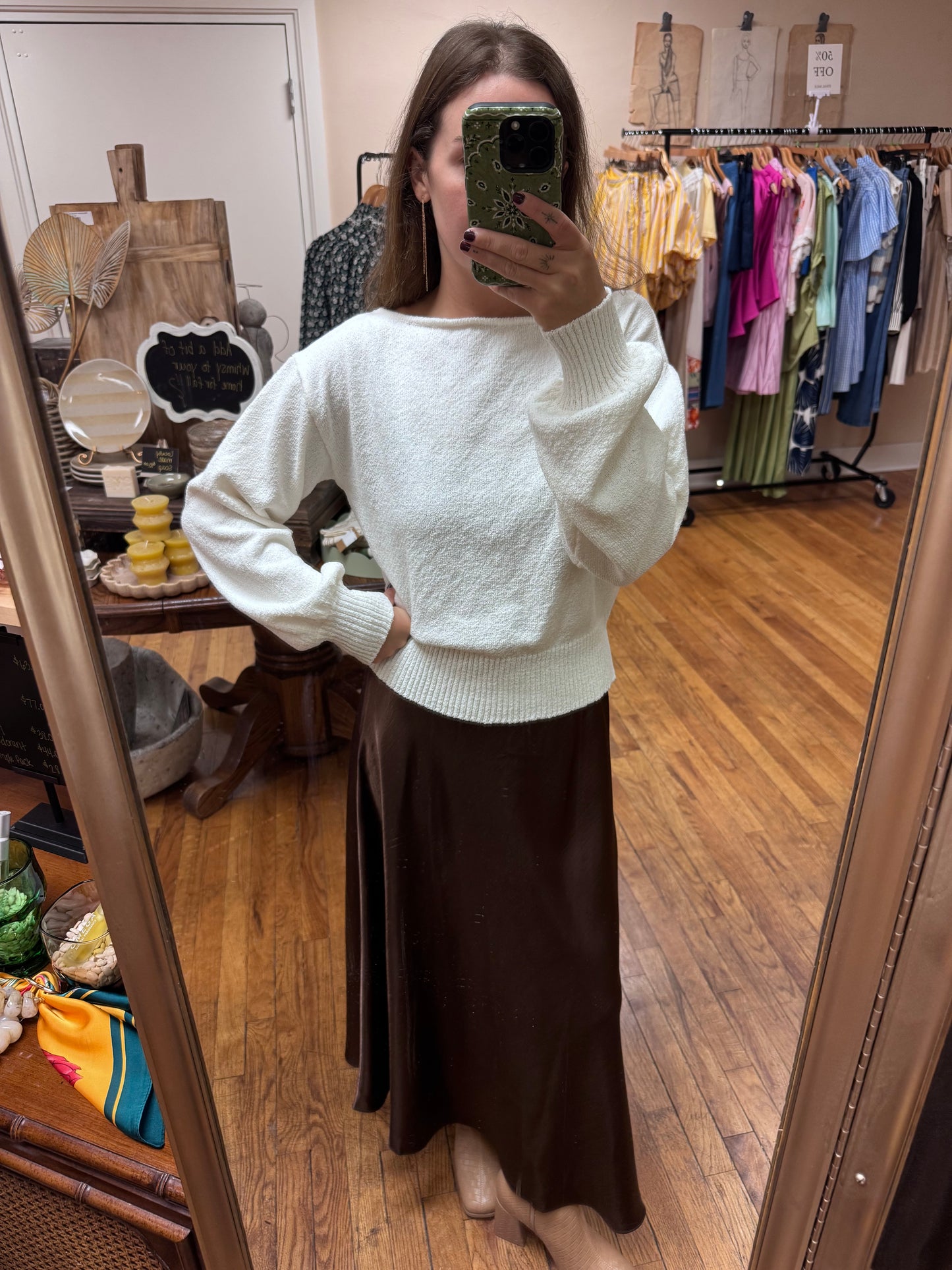 Chocolate Brown Midi Skirt