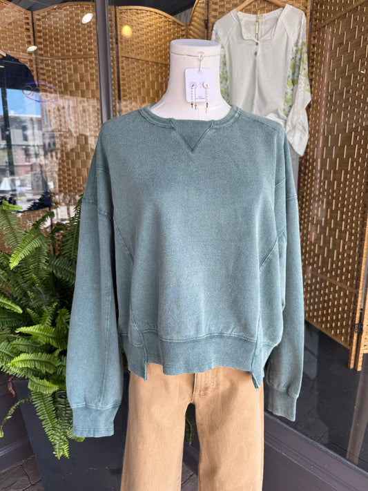 Green Cotton Crewneck