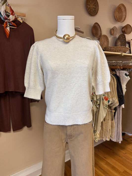 Cream Short Sleeve Pullover