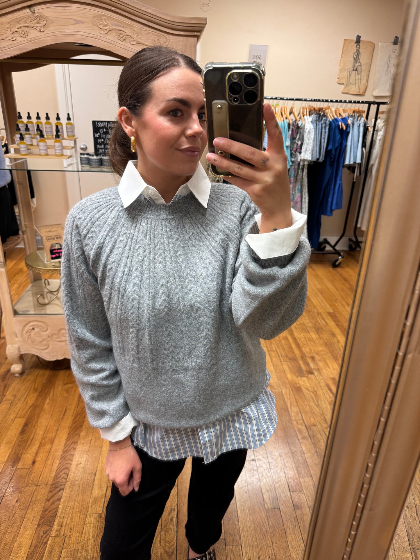 Maggie Grey Melange Sweater