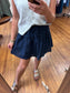 Navy Eyelet Skirt