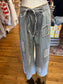 Patched Pinstripe Pants