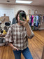 Brown Plaid Blouse