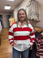 Red Stripe Layered Sweater