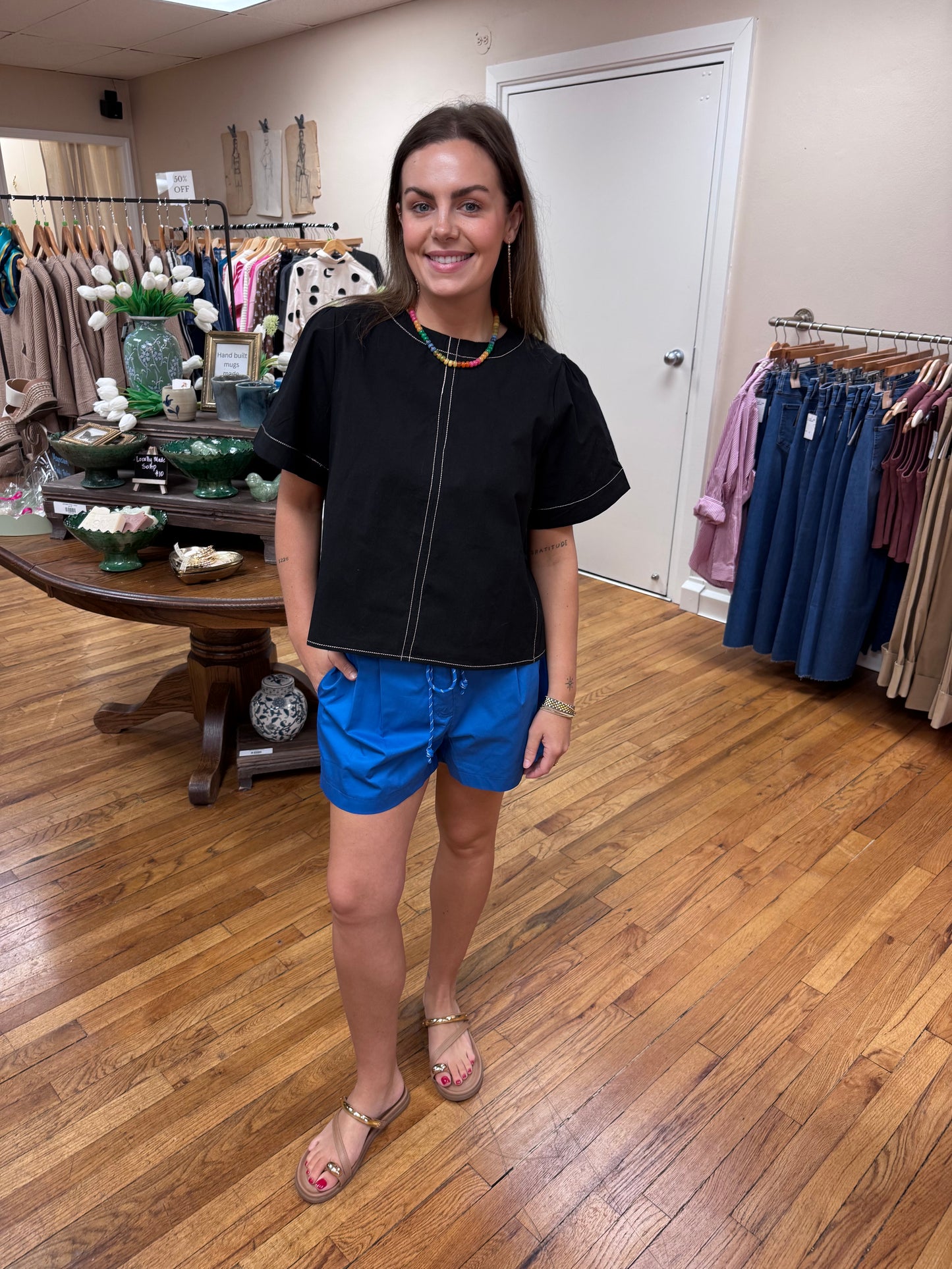 Black Cotton Blouse