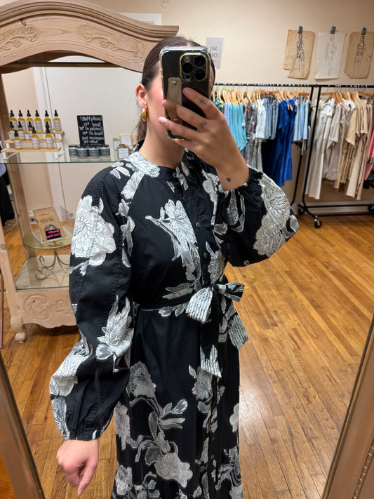 Janie Black Floral Dress