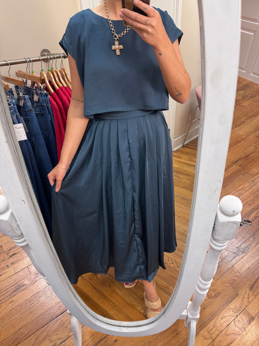 Satin Skirt Set