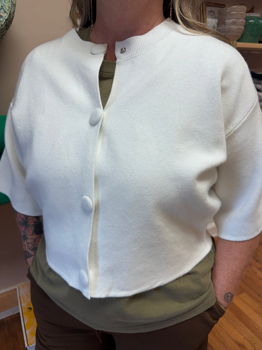 Big Button Ivory Cardigan