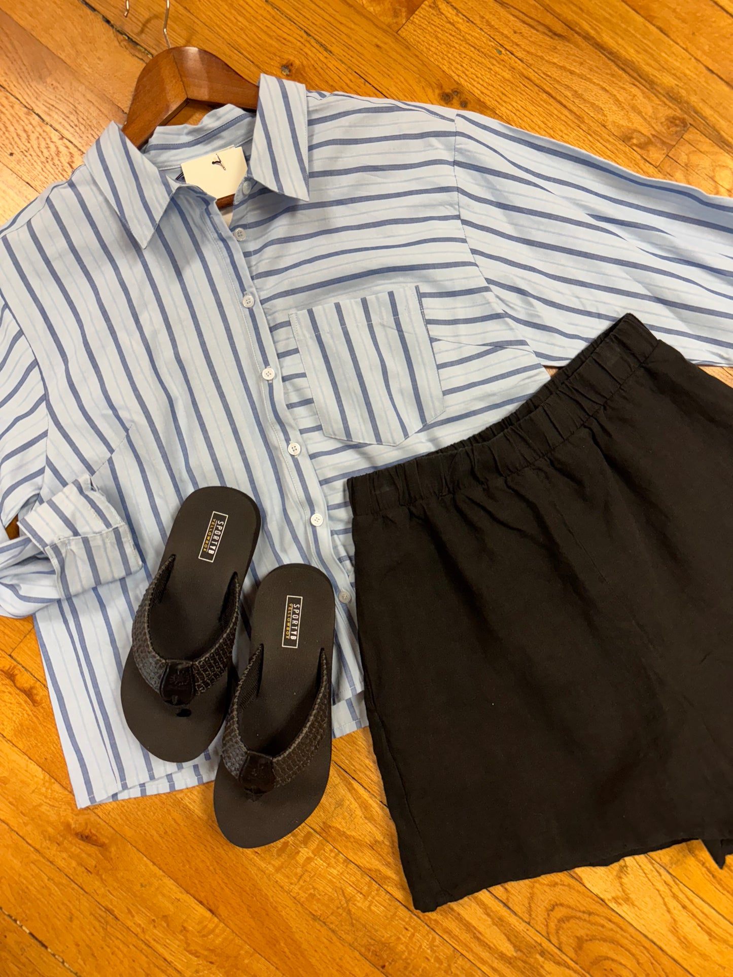 Missy Striped Blue Button Down