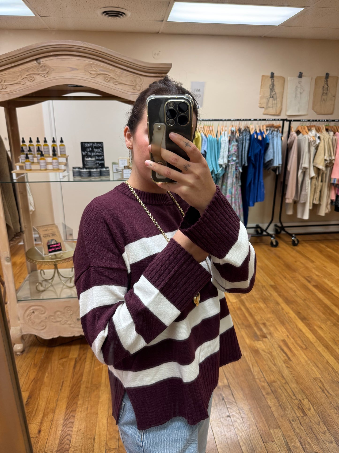 Berry Striped Sweater